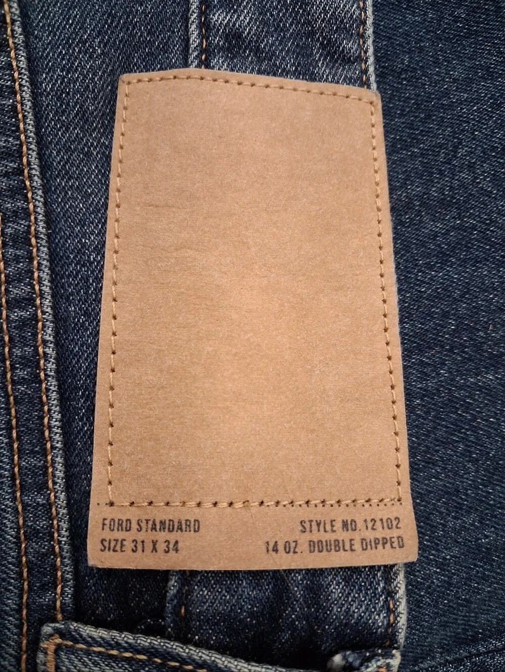 Buck Mason Fits 31X34 Ford Standard 14 oz. Double Dipped Denim Jeans Button Fly